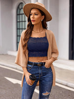 Women's Sexy Backless Lace Camisole Bra Pure Charming Short Vest Breathable Comfortable Summer Essential