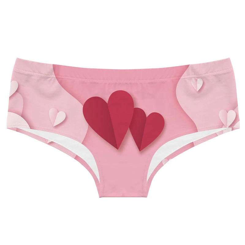 Original Valentine's Day Theme Printed Women Underwear Stretch Comfortable Panties Peach Hips Seamless Women Briefs
