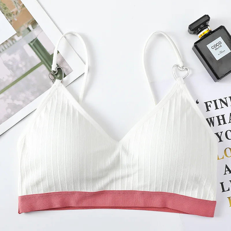 Women Padded Bras Top Seamless Bra Tank Top No Rims Underwear Summer Tube Top Female Sexy Lingerie Backless Brassiere