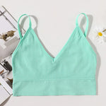 Seamless Bras For Women U-Back Sports Crop Top Sexy Lingerie Non-wire Thin Strap Ribbed No Pads Underwear V Neck Intimates M-XL