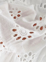 Foridol White Lace Sleeveless Summer Dress Women Hollow Out Embriodery Sundress Casual Button Beach Boho Vintage Short Dress
