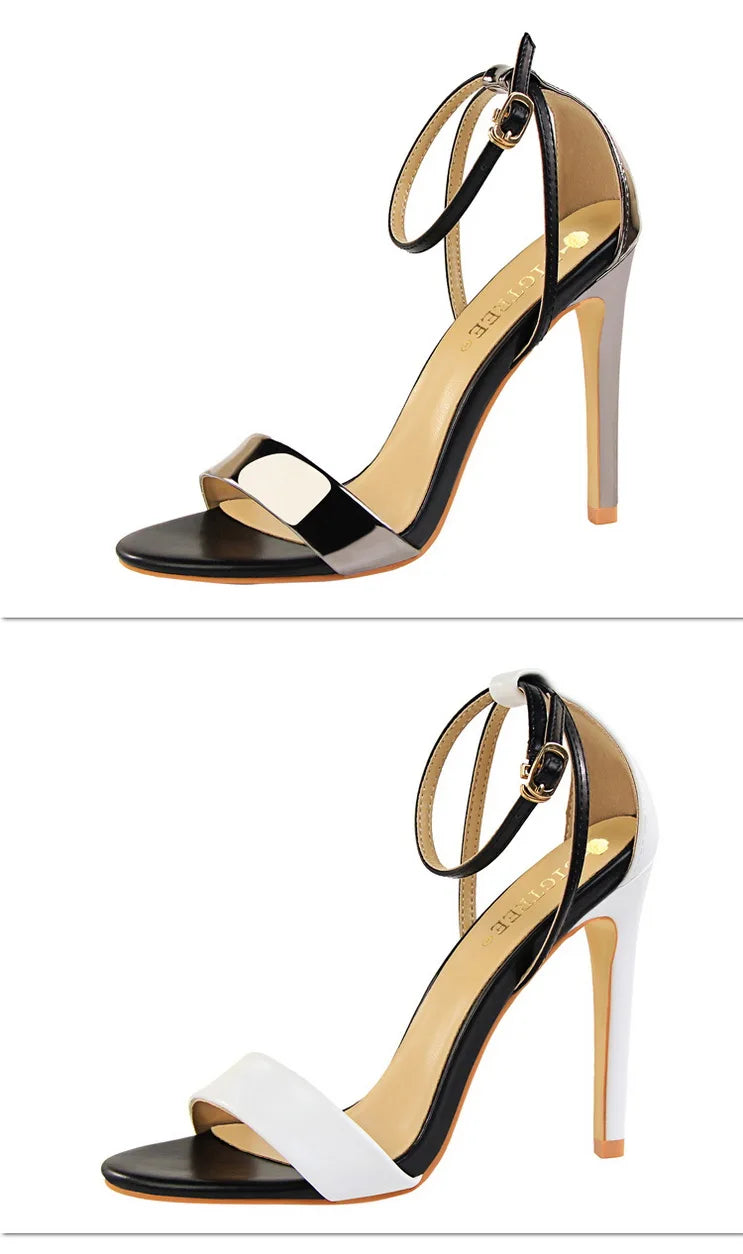 BIGTREE Shoes 11 cm High Heeled Sandals Women Summer Shoes Stiletto High Heels Open toed hollowed out Women Sandals Party Shoes