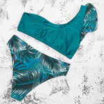 ZTVitality Ruffles One Shoulder Sexy Bikinis 2025 New Arrival Padded Leaves Swimsuit High Waist Swimwear Women Brazilian Bikini