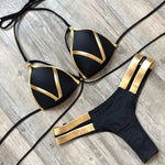 2024 Gold Stamping Women Bikini Set Sexy Padded Women Swimsuit Push Up Bikini Swimwear Summer Beachwear Brazil Bathing Suit