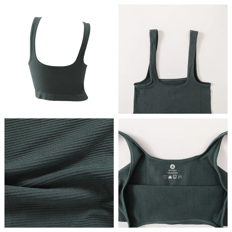 Square Neck Crop Top Women Seamless Underwear Top Solid Color Off Shoulder Cami Sexy Lingerie Sleeveless Tank Top Camisole