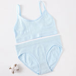 Women Seamless Bra Briefs Set Push Up Bra Top Sexy Lingerie Female U Back Crop Top Brassiere Underwear Set
