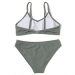 ZTVitality Sexy Solid Bikini Set 2025 New Arrival Padded Bra Push Up V-Neck Swimsuit Women Swimwear Summer Brazilian Beachwear