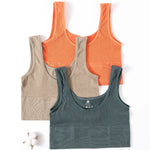 Women Crop Top Seamless Underwear Ribbed Bralette O Neck Bra Tops Female Bra Crop Top Fashion Tanks Top Streetwear Camisole