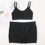 Women Seamless Bra And Panties Set Female Sport V-neck Unlined Bra High Rise Shorts Stretchy Underwear Sexy Lingerie Set