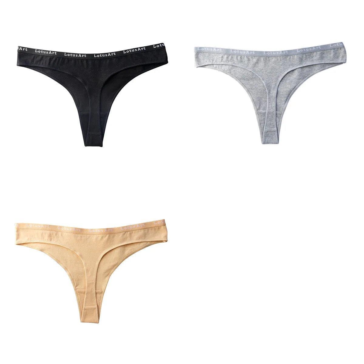 3Pcs/Set Cotton Panties Sexy G-string Low Rise Panties Women Seamless Underwear Set Female Underpants Breathable Lingerie Panty