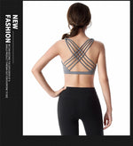 New Fitness Sports Bra for Women Push Up Cross Back Shockproof Running Gym Training Workout Yoga Underwear Crop Tops