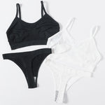 Women Seamless Bra And Panties Set Low Waist Thongs Female Comfort Non-wire Brassiere Sports Ribbed Underwear Set Sexy Lingerie