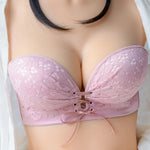 Sexy Beautiful Back Strapless Women'S Underwear Anti-sliding GatherBraTemptation Push Up Bralette Lace Brassiere