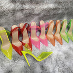 Transparent PVC high heels women's pointed sandals, transparent high heels, dress shoes, wedding shoes12cm.45, summer, 2021