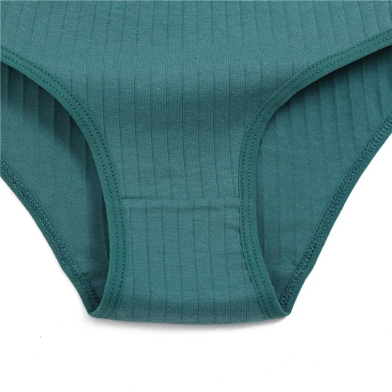 FINETOO 3PCS/Set Women's Underwear Cotton Panty Sexy Panties Female Underpants Solid Color Panty Intimates Women Lingerie M-2XL