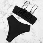 ZTVitality Folds Green Bikinis 2025 New Arrival Sexy Bikini Push Up Straps Padded Bra High Waist Swimsuit Female Swimwear Women