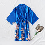 Fashion Satin Robe Female Bathrobe Sexy peignoir femme Silk Kimono Bride Dressing gown sleepwear Night Grow For Women