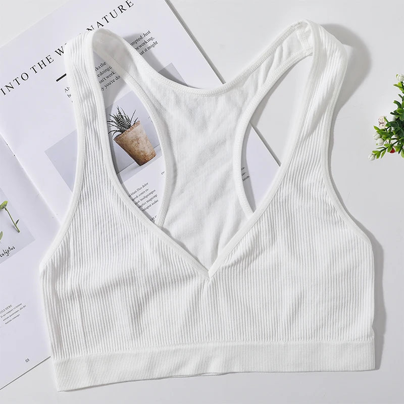 Seamless Bras For Women Bra Tops Wirefree Brassiere Unlined Deep Vneck Bra Comfort LingerieBralette Top Female Underwear