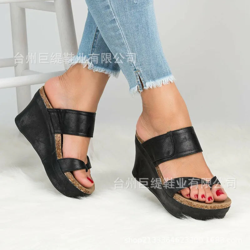 Women SandalsNew Wedges Shoes Women Summer Sandals Wedge Heels Flip Flops Chaussures Femme Plus Size High Heels Sandals