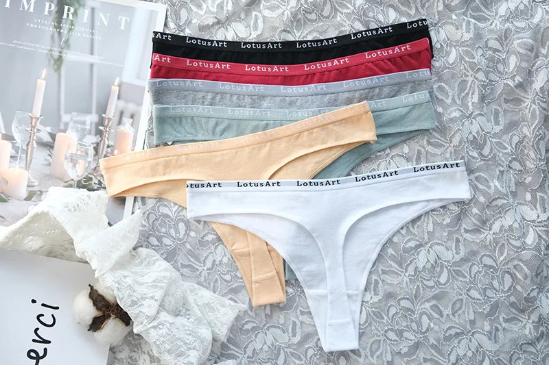 Cotton Panties Women Thongs Sexy G-string Female Underpants Low-Rise T-back Underwear Comfort Panties Girls Ladies Lingerie M-XL