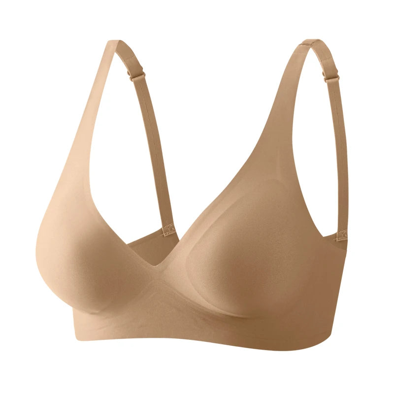 Women Seamless Bra Jelly Strip Wireless Push Up Bralette S-XL Top Sexy Lingerie Soft Tank Lady Breathable Underwear Breast Lift