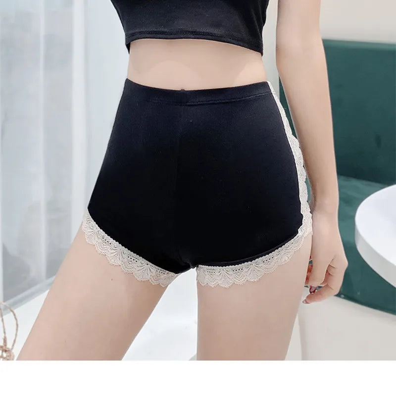 Ice Silk Safety Pants Women Shorts High Rise Underwear Sexy Lingerie Summer Under Skirt Shorts Female Lace Panties