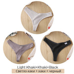 3Pcs/Set Women Cotton Thongs Panties Sexy Low Waist G-String Briefs Ladies Brazilian Lingerie Girls Breathable Intimates Bikini