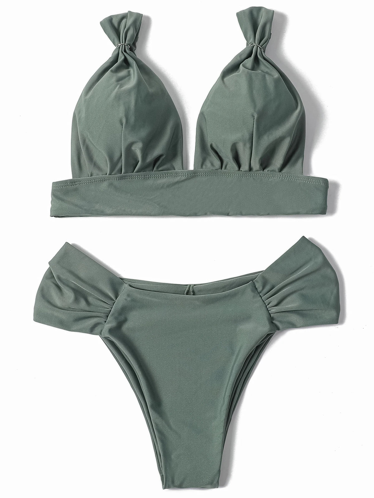 ZTVitality Solid Swimsuit Women Swimwear 2025 Newest Mid Waist Sexy Bikini Push Up Bikini Set Brazilian Bathing Suit Beach Wear