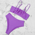 ZTVitality Folds Green Bikinis 2025 New Arrival Sexy Bikini Push Up Straps Padded Bra High Waist Swimsuit Female Swimwear Women