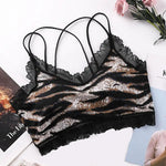Sexy Leopard Print Women‘s Underwear Set Temptation Lace Bralette Wire Free Push Up Brassiere Female Lingerie 2-Pieces Suit