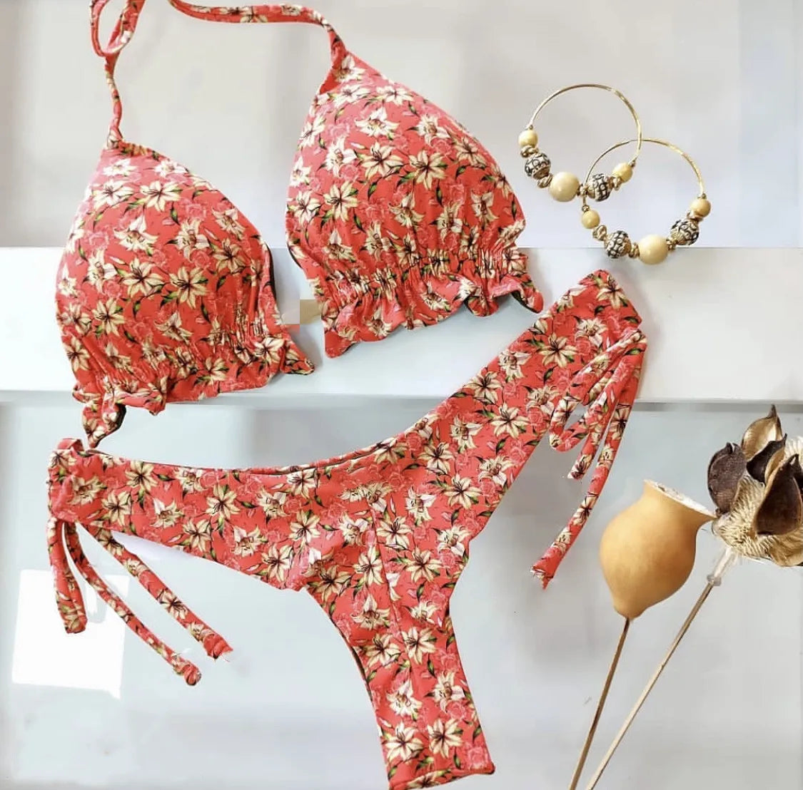 2022 Bikini Set Women Swimwear Push Up Swimsuit Bottom Print Brazilian Biquini Bathing Suit Swim Wear Beach