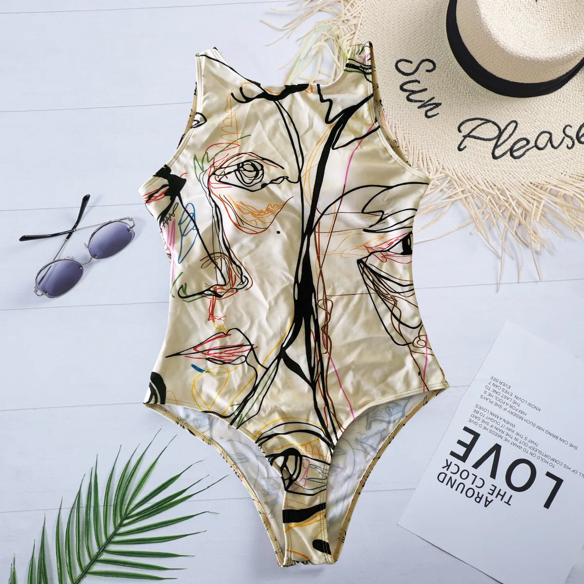 Striped Women One Piece Swimsuit High Quality Swimwear Printed Push Up Monokini Summer Bathing Suit Tropical Bodysuit Female