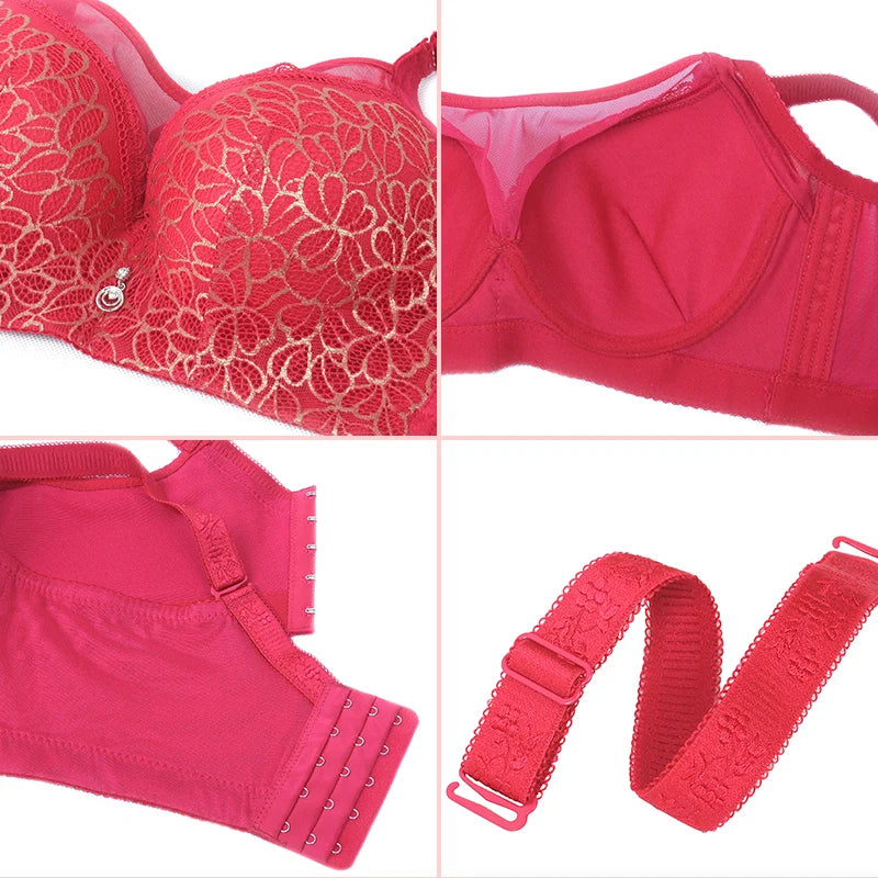 Women sexy lace bra big size Super Push Up bra anti emptied brassiere underwear Intimates lingerie 75 80 85 90 95 100 105 B C D
