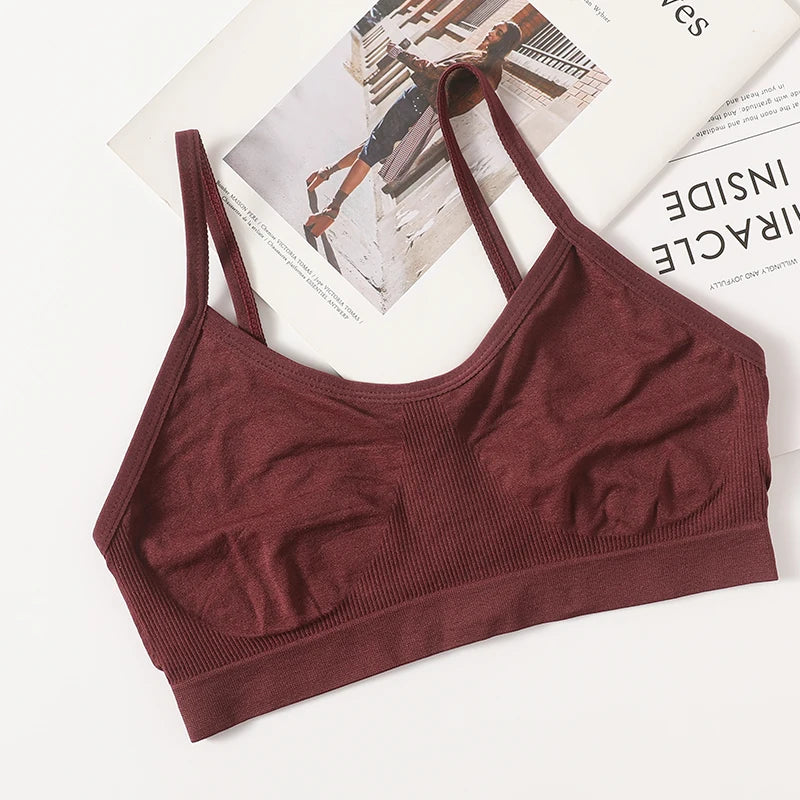 Women Tank Crop Top Female Seamless Underwear Backless No Pads Unlined Sexy Lingerie Comfort Woman Top Camisole
