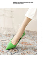 Pumps shoes Women Fashion Office Basic High Heels Work Lady Shoes Black Pink Green Thin Heels Brand Point Toe998