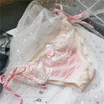 Women's Sexy Bandage Lace-Up Transparent Panty Seamless Cotton Crotch Briefs Buttocks Wrap Knickers Lady Underwear
