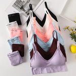 Women Seamless Bra Panties Set Sexy Thongs Sports Bra Crop Top Female Sexy Lingerie Set Fitness Stretchy Underwear Set