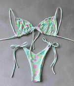 RUOTONGSEPT Low Waist Bikinis 2022 Triangle Swimwear Female Swimsuit Women Print Bikini set two-Piece Suit Push Up Bathing Suit