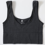 Women Seamless Ribbed Tank Top High Elastic Sleeveless Crop Top Sexy Lingerie Sports O-neck Cropped Bra Daily Camisole M-XL
