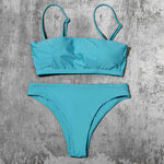 ZTVitality Solid Sexy Bikinis Push Up Bikini 2026 New Arrival Straps Padded Bra Mid Waist Swimsuit Solid Swimwear Women Biquini