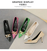 Women Pumps Luxury Female High Heels Metal Pointed Toe Professional Dress Party Ladies Office Shoe 2021Summer Fashion Large Size