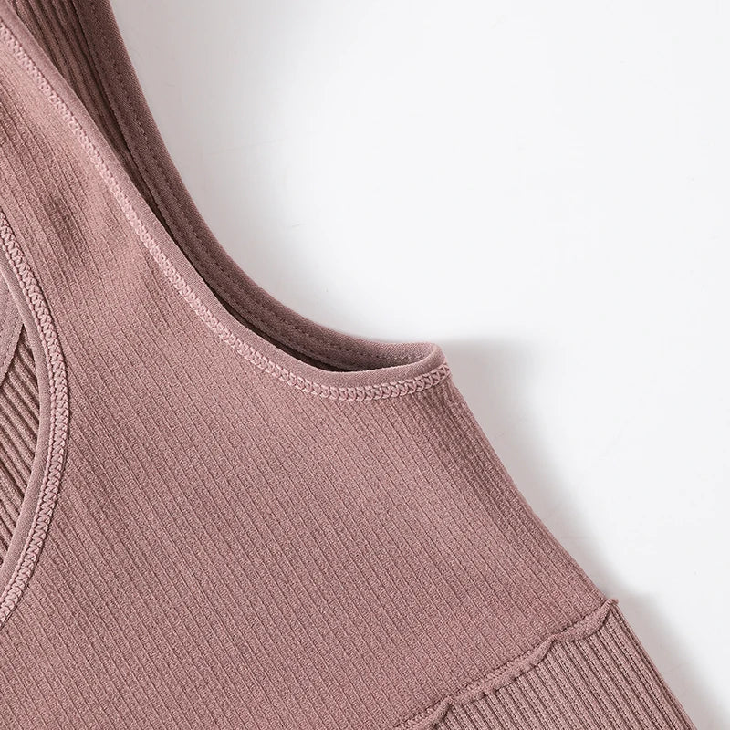 Women Crop Top Seamless Underwear Ribbed Bralette O Neck Bra Tops Female Bra Crop Top Fashion Tanks Top Streetwear Camisole