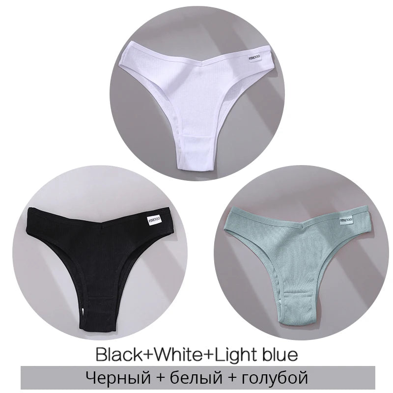 3Pcs/Set Cotton Women Briefs Sexy Seamless Brazilian Panties Female Low Rise Underwear Breathable Underpants Girls M-XL Intimate