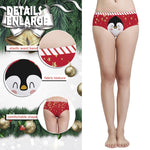 Women's Cute Cartoon Christmas Print Panties Comfortable Low Waist Lady Lingerie Sexy Butt Wrap Female Briefs Seamless Knickers