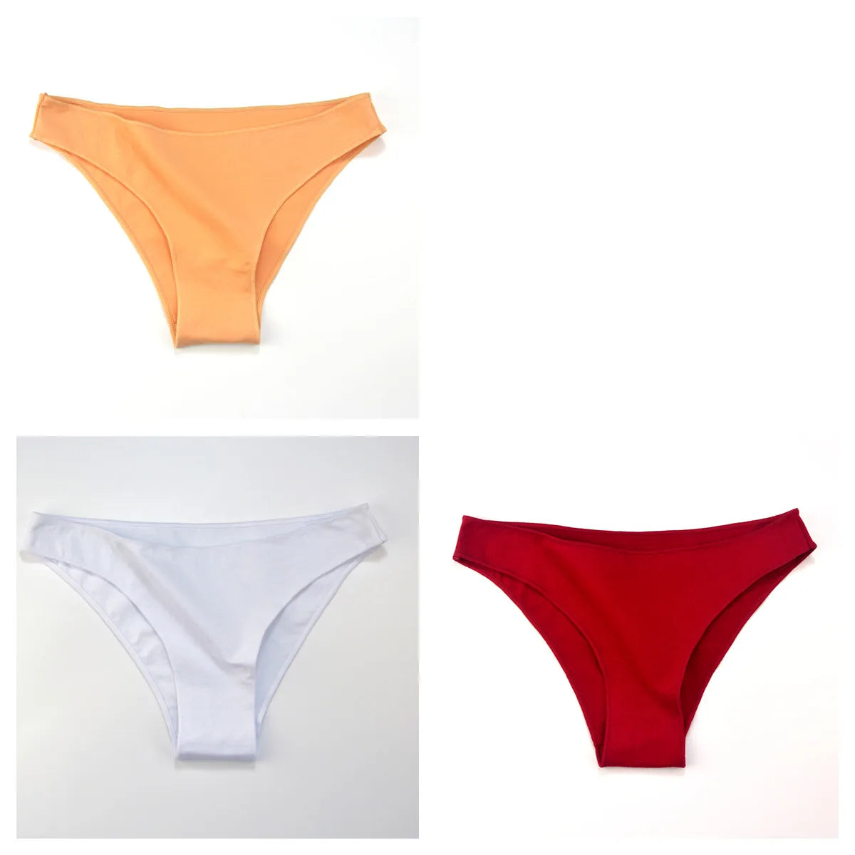 3Pcs/Set Women Cotton Bikini Briefs Skin-Friendly Low Rise Underwear Seamless Edge Soft Stretch Daily Ladies Panties M-XXL