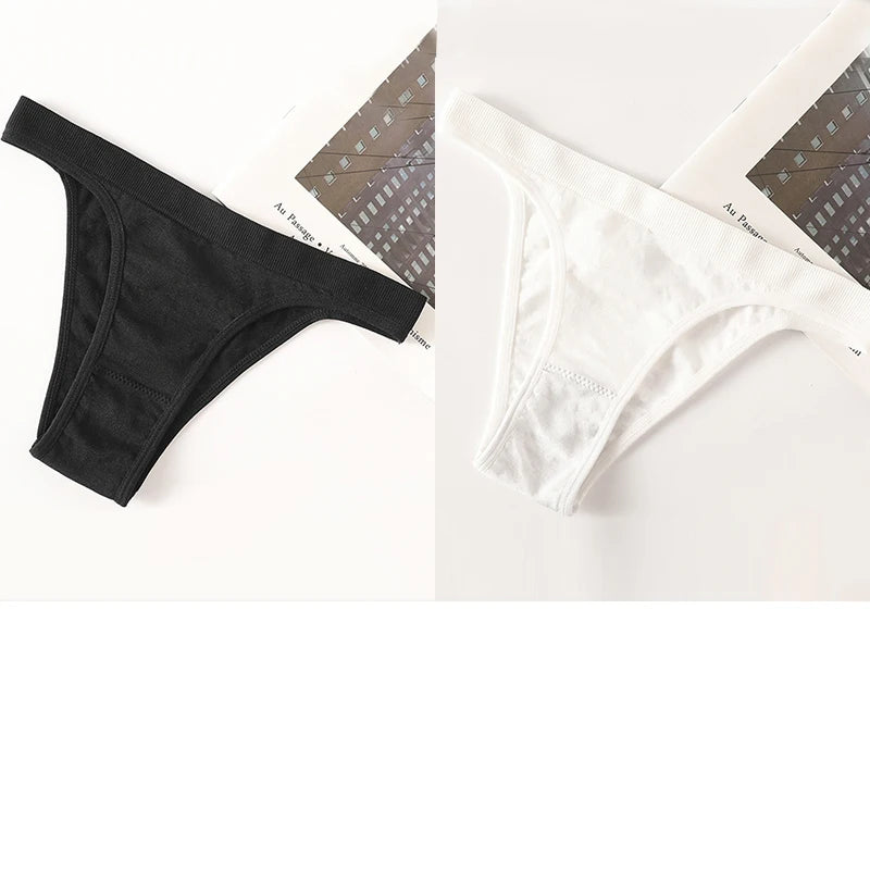 2PCS/Set Seamless Women Brazilian Panties Female Underpants High Leg Cut Underwear Sexy Lingerie Bikini Sports Briefs M-L