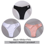 3Pcs/Set Cotton Women Briefs Sexy Seamless Brazilian Panties Female Low Rise Underwear Breathable Underpants Girls M-XL Intimate