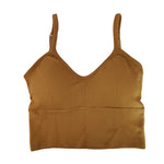 Women Tanks Top Low Back Crop Top Underwear Female Crop Sport Seamless Tops Sexy Lingerie Backless Removable Padded Camisole