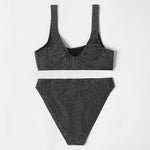 ZTVitality Shiny Bikini Set Padded Bra Sexy Swimsuit Women 2022 New Arrival Summer Beach Wear Brazilian Biquini Black Swimwear