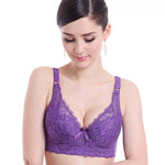 C D E Big Size 2024 Women Bra Bralette Ultrathin Pure Cotton Brassiere Hollow out Underwear Sexy Lace Plus Size 34-46 B C D Cups